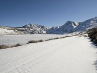 Scenic Winter Landscape with Snow-covered Mountains