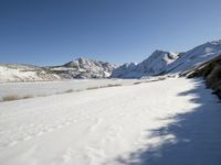 Scenic Winter Landscape with Snow-covered Mountains