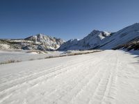 Scenic Winter Landscape with Snow-covered Mountains