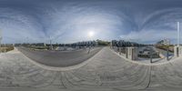 a fish eye lens photo of a view of the beach in seaside city, florida