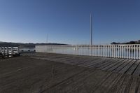 Serene Lake at Dawn with Road Bridge in City 003