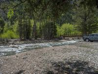 a forest is seen in this wide angle view in this photo from the bottom of the trail