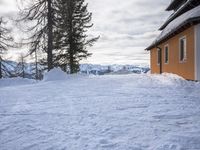Serene Winter Scene of Mountain Range Piste 005