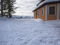 Serene Winter Scene of Mountain Range Piste