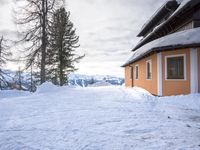 Serene Winter Scene of Mountain Range Piste 009
