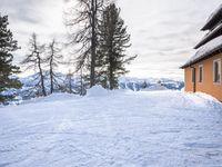 Serene Winter Scene of Mountain Range Piste 010