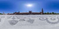 a panorama picture of the royal of the city in spain with a fish eye lens