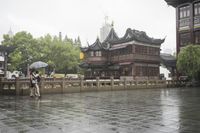 Shanghai Cityscape: Cloudy Grey Sky