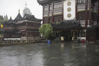 Shanghai Cityscape: Cloudy Grey Sky