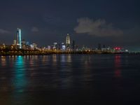 Shenzhen Cityscape Lights Against Dark Sky 003