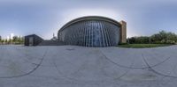 a view from a fish eye lens of a building in the city of cologne, germany