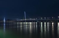 Shenzhen Night Skyline: Illuminated Bridges Over Calm Waters