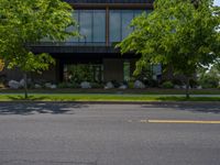 Sleek Office Building in USA's Busy City Life