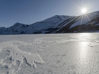 Snow-Capped Mountain Landscape in Winter