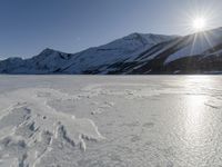 Snow-Capped Mountain Landscape in Winter