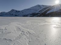 Snow-Capped Mountain Landscape in Winter