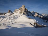 Snow-Covered Alps in Europe at Dawn