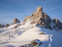 Snow-Covered Alps in Europe at Dawn