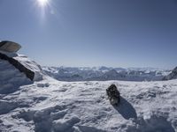 Snow-Covered Alps in Europe on a Sunny Winter Day