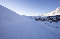 Snow-Covered Alps in France During Winter