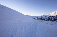 Snow-Covered Alps in France During Winter