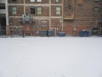 Snow Covered City of Detroit in Winter