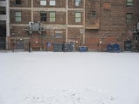 Snow Covered City of Detroit in Winter