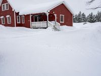 Snow Covered House in Suburban Sweden
