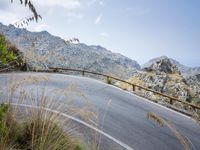 Snow-covered mountain pass in Spain overlooking the coastal region