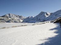 Snow-covered Mountain Range in the Alps