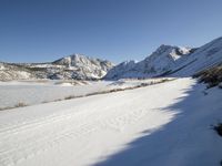 Snow-covered Mountain Range in the Alps