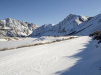Snow-covered Mountain Range in the Alps