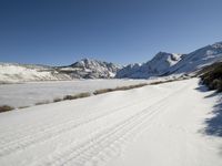 Snow-covered Mountain Range in the Alps