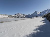 Snow-covered Mountain Range in the Alps