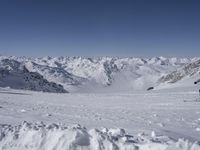 Snow Covered Mountain Range in the Alps, France