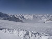 Snow Covered Mountain Range in the Alps, France