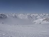 Snow Covered Mountain Range in the Alps, France