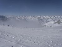 Snow Covered Mountain Range in the Alps, France