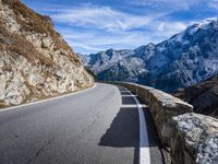 Snow Covered Mountain Road in the Italian Alps