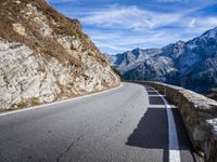 Snow Covered Mountain Road in the Italian Alps