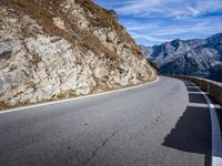 Snow Covered Mountain Road in the Italian Alps