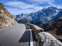 Snow Covered Mountain Road in the Italian Alps