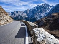 Snow Covered Mountain Road in the Italian Alps