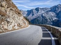 Snow Covered Mountain Road in the Italian Alps