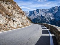 Snow Covered Mountain Road in the Italian Alps