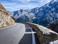 Snow Covered Mountain Road in the Italian Alps