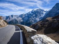 Snow Covered Mountain Road in the Italian Alps