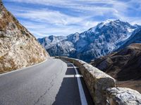 Snow Covered Mountain Road in the Italian Alps