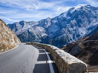 Snow Covered Mountain Road in the Italian Alps