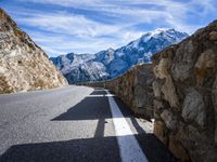 Snow Covered Mountain Road in the Italian Alps